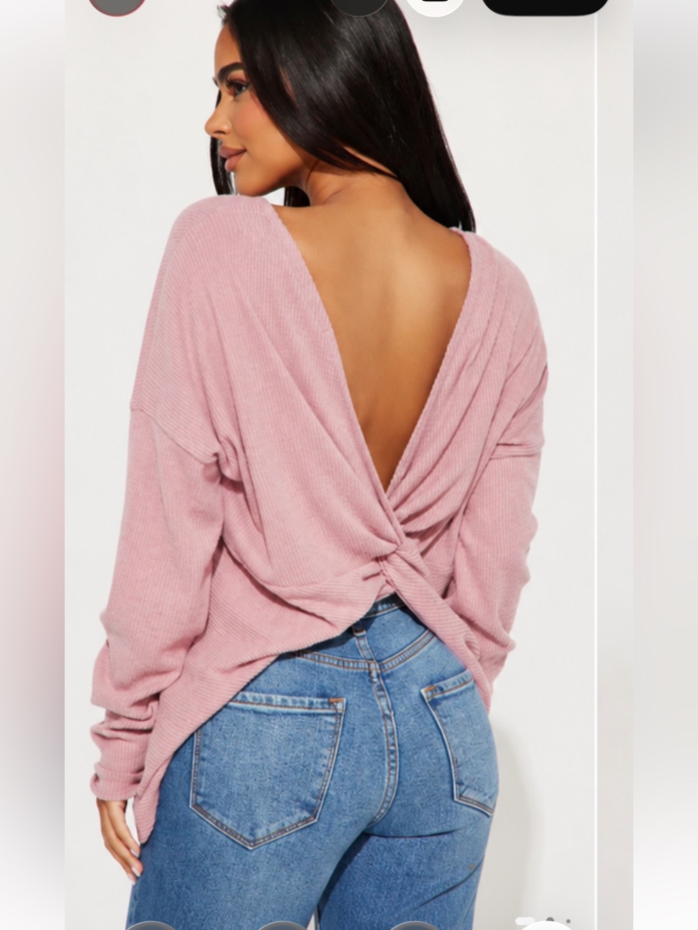 Fashion Nova Ribbed Knit Twist knot wrap top NWTS